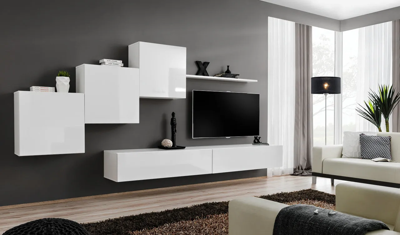 Beren - Parete da salotto moderna componibile mobili sospesi - vari colori