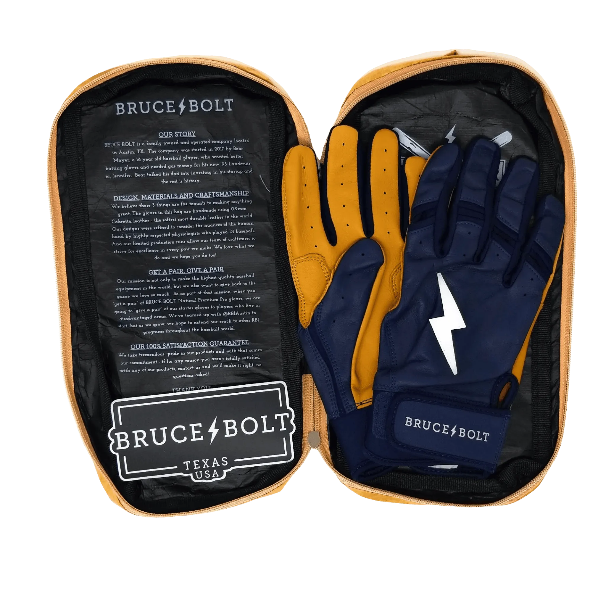 Bruce Bolt PREMIUM PRO Short Cuff Batting Gloves: Navy