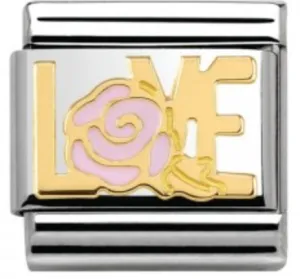 CLASSIC Gold Plates Love Rose Charm   030284/15