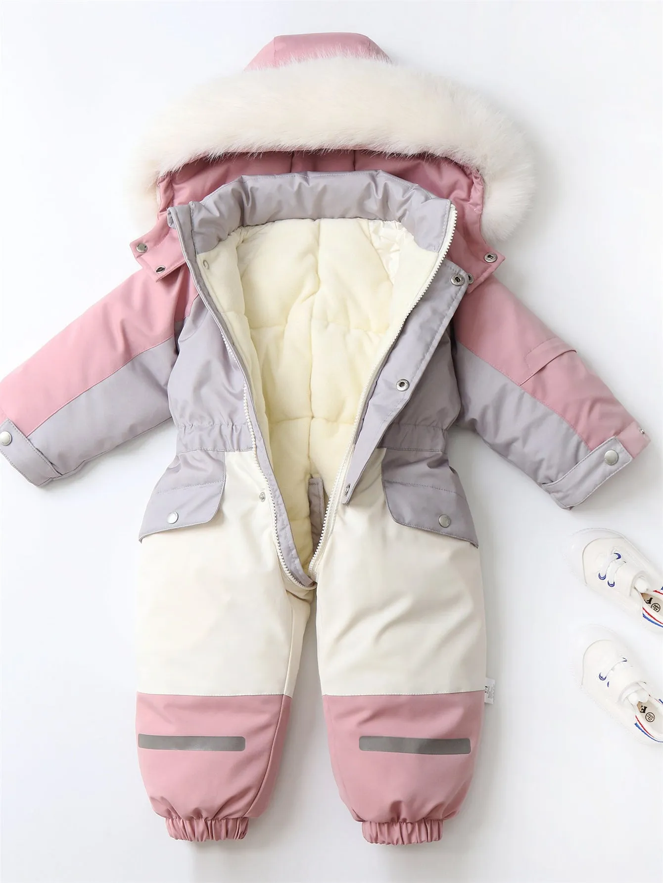Colorblock Hooded Bodysuits for Baby Boys and Girls