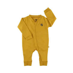 DULAAR Organic Ribbed Cotton Bodysuit (Set of 2) - Sunny Mustard   Natural Sage