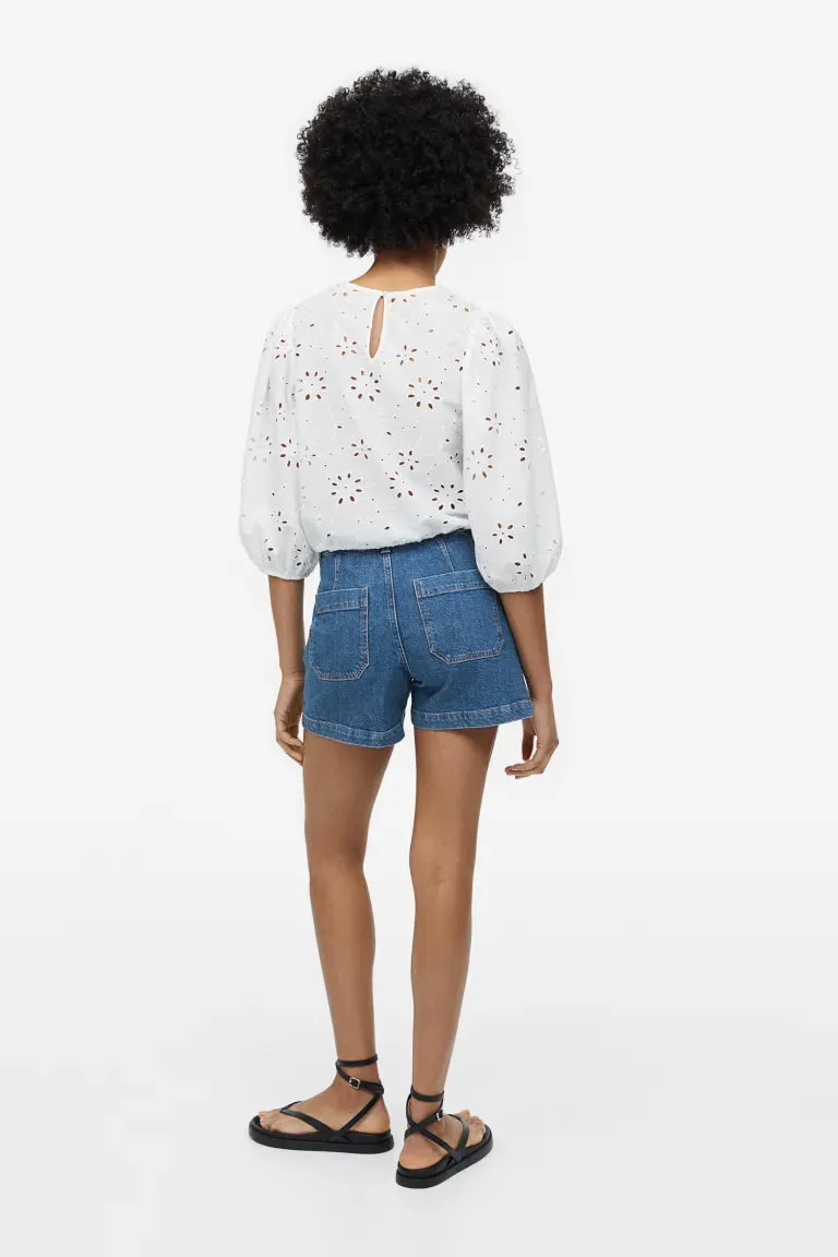 H&M denim shorts, denim blue