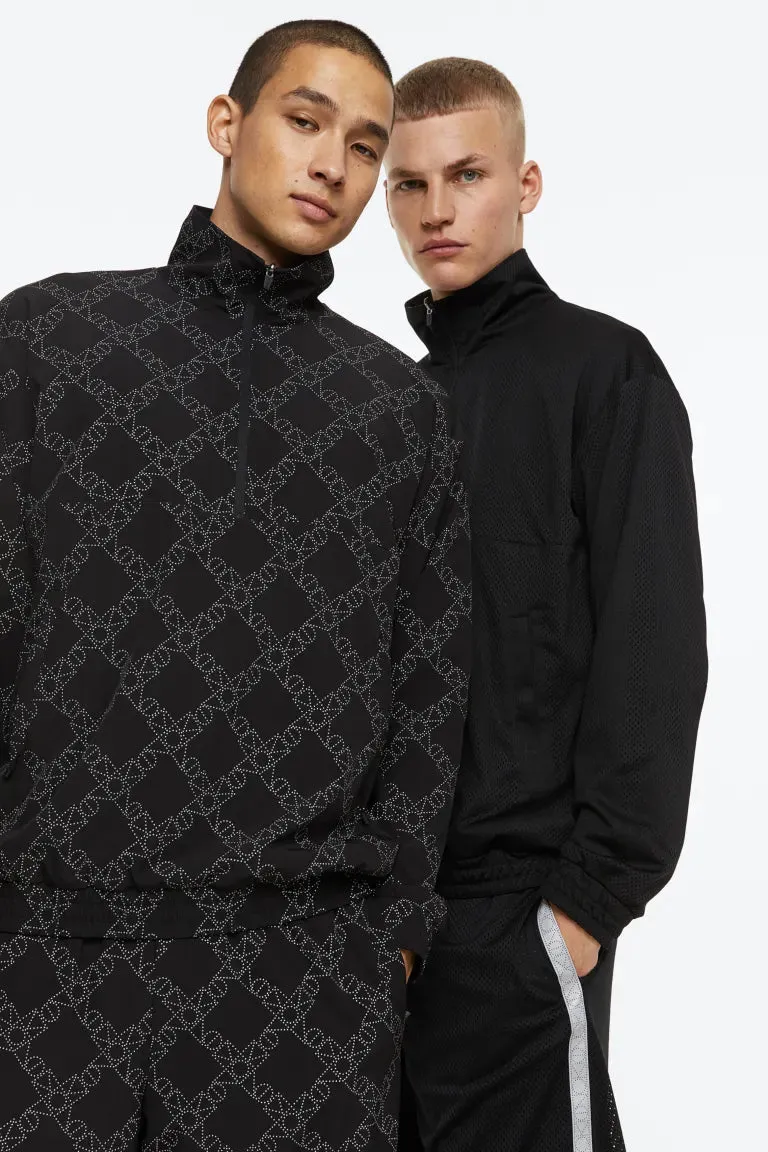 H&M DryMove reversible sweatshirt, black/pattern