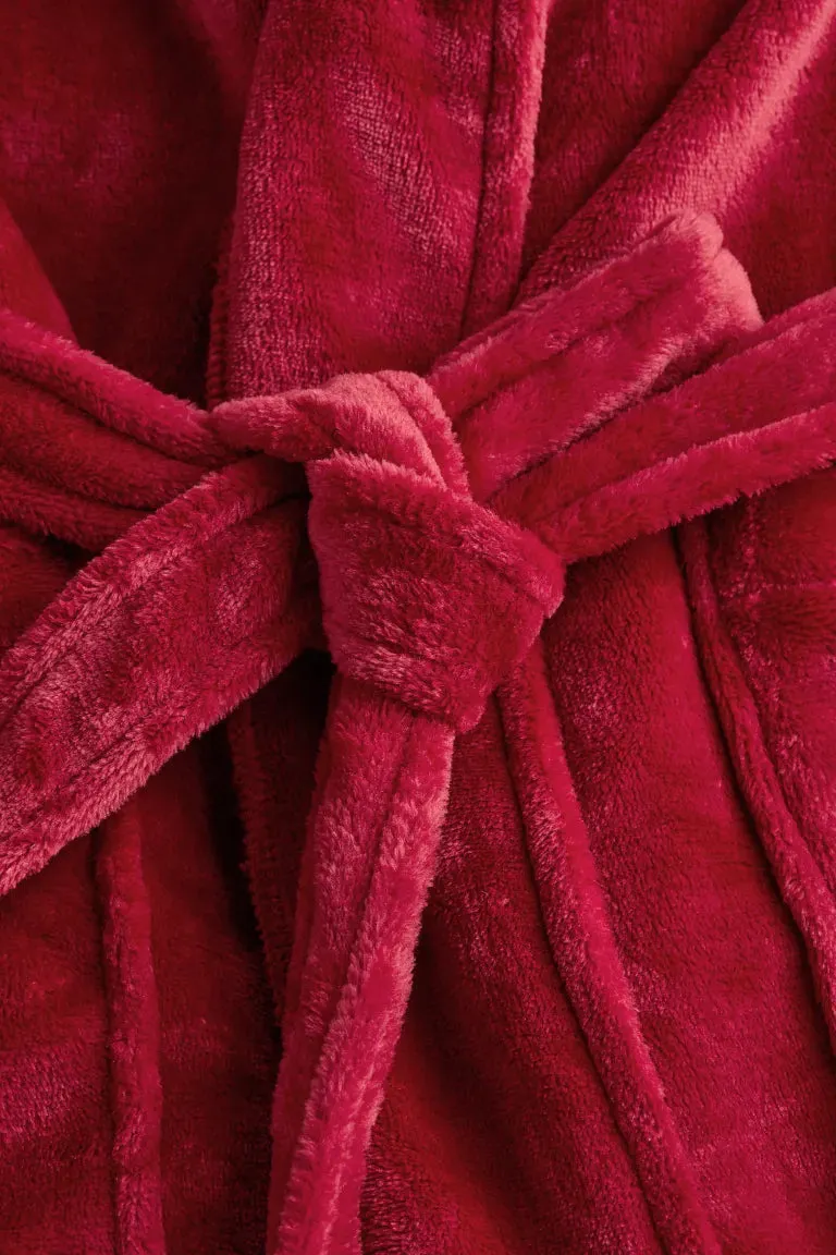H&M fleece robe, red