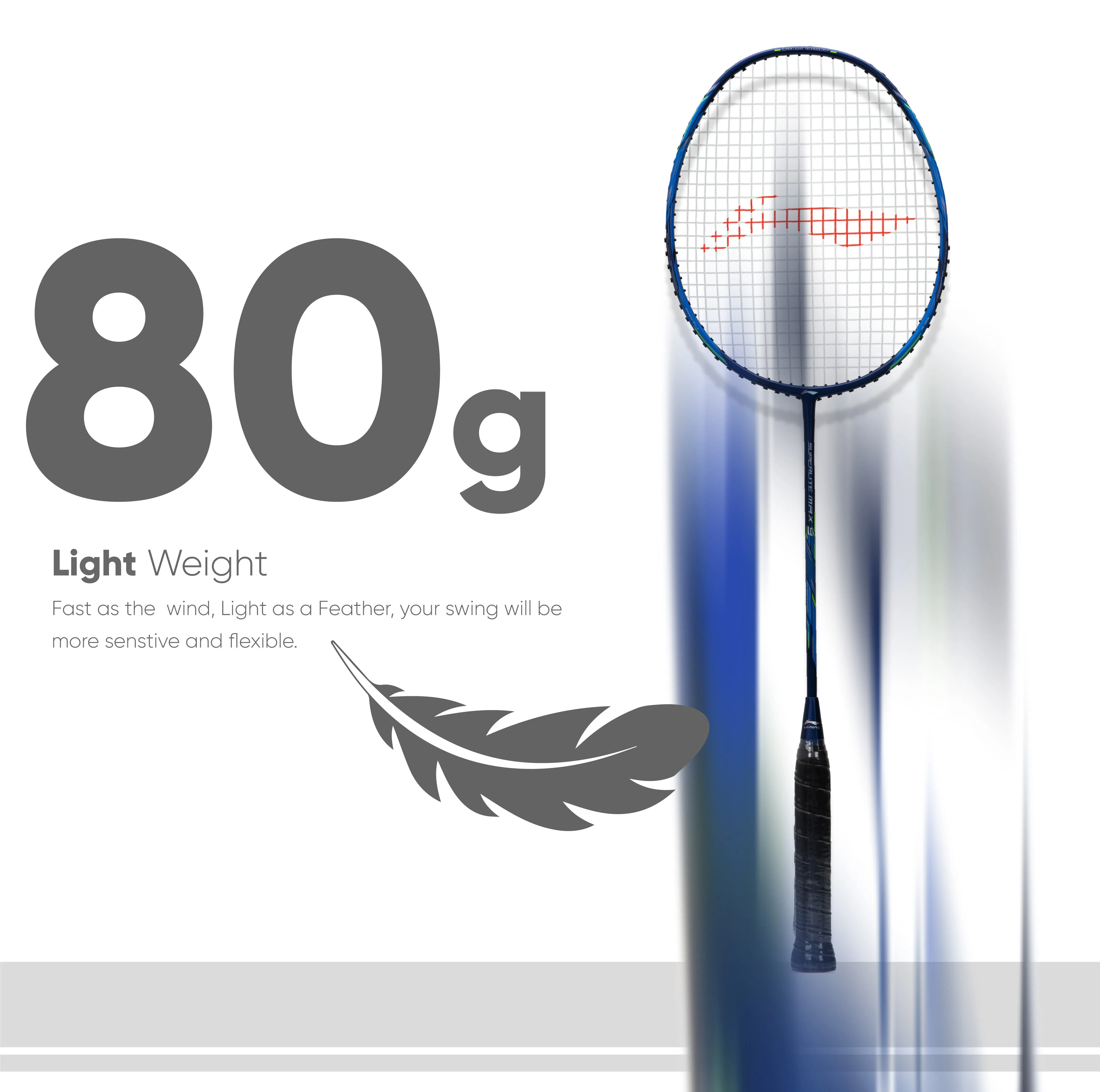 Li-Ning G-Force Superlite Max 9 Strung Badminton Racquet (Blue)