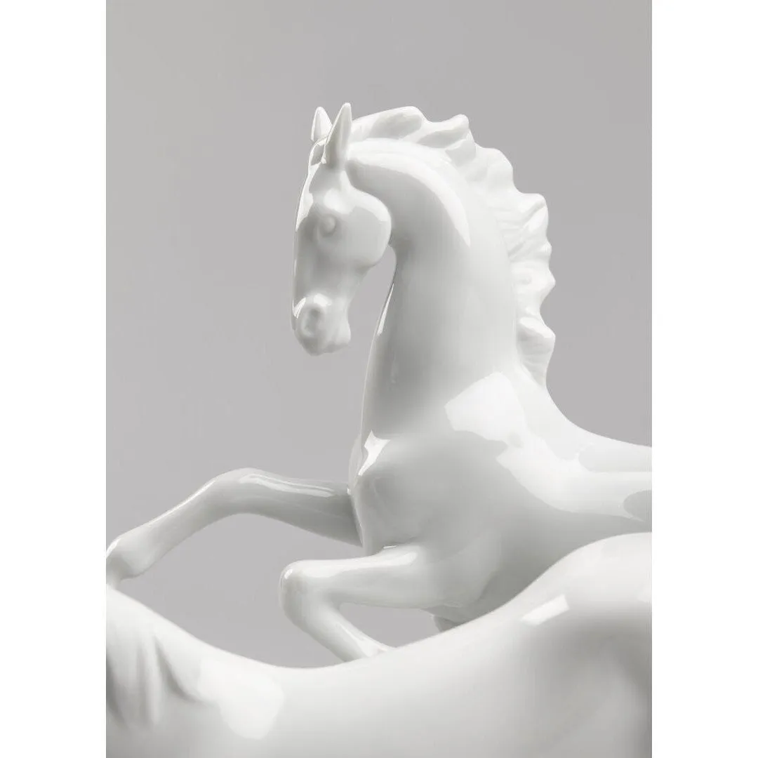 Lladro Horses Galloping Figurine