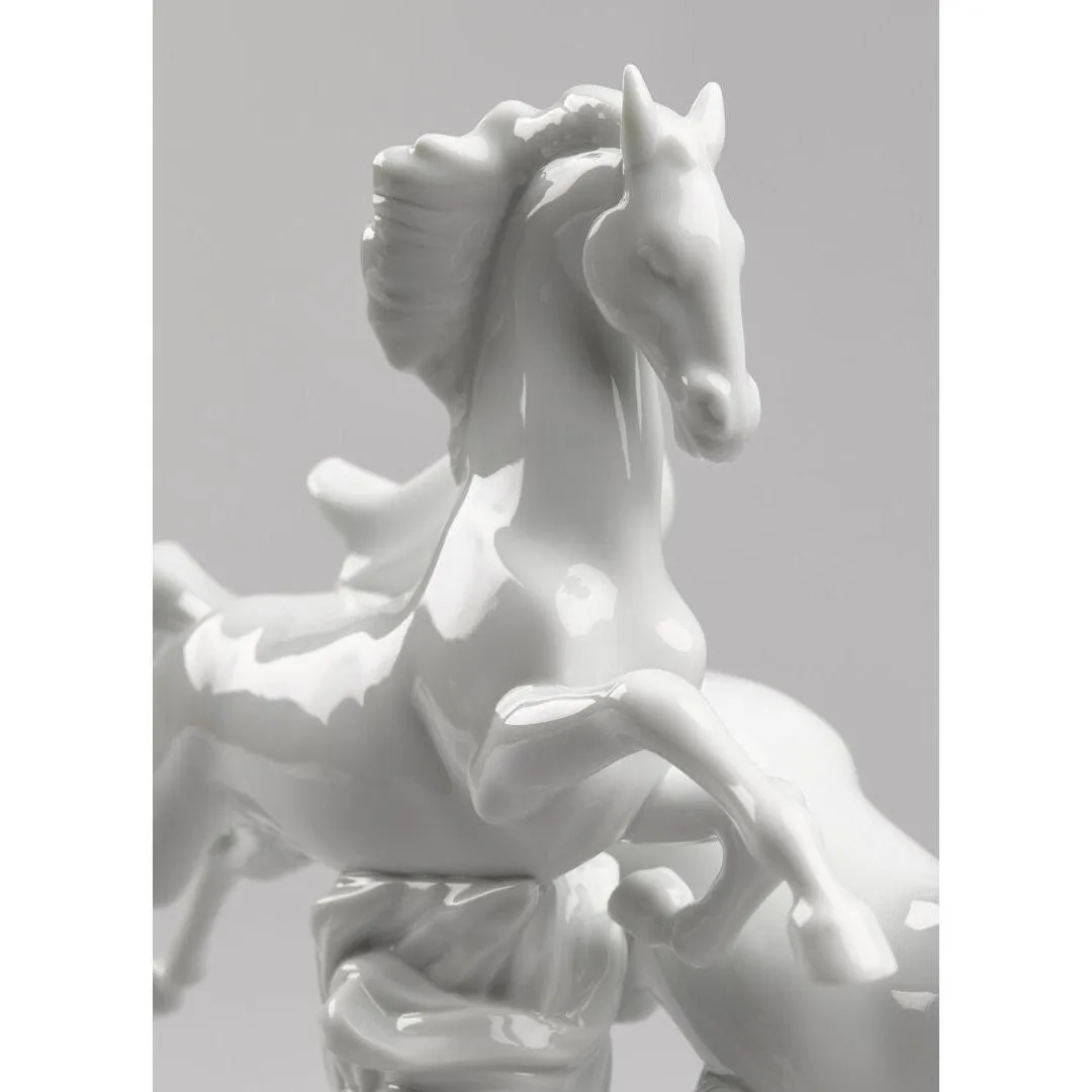 Lladro Horses Galloping Figurine