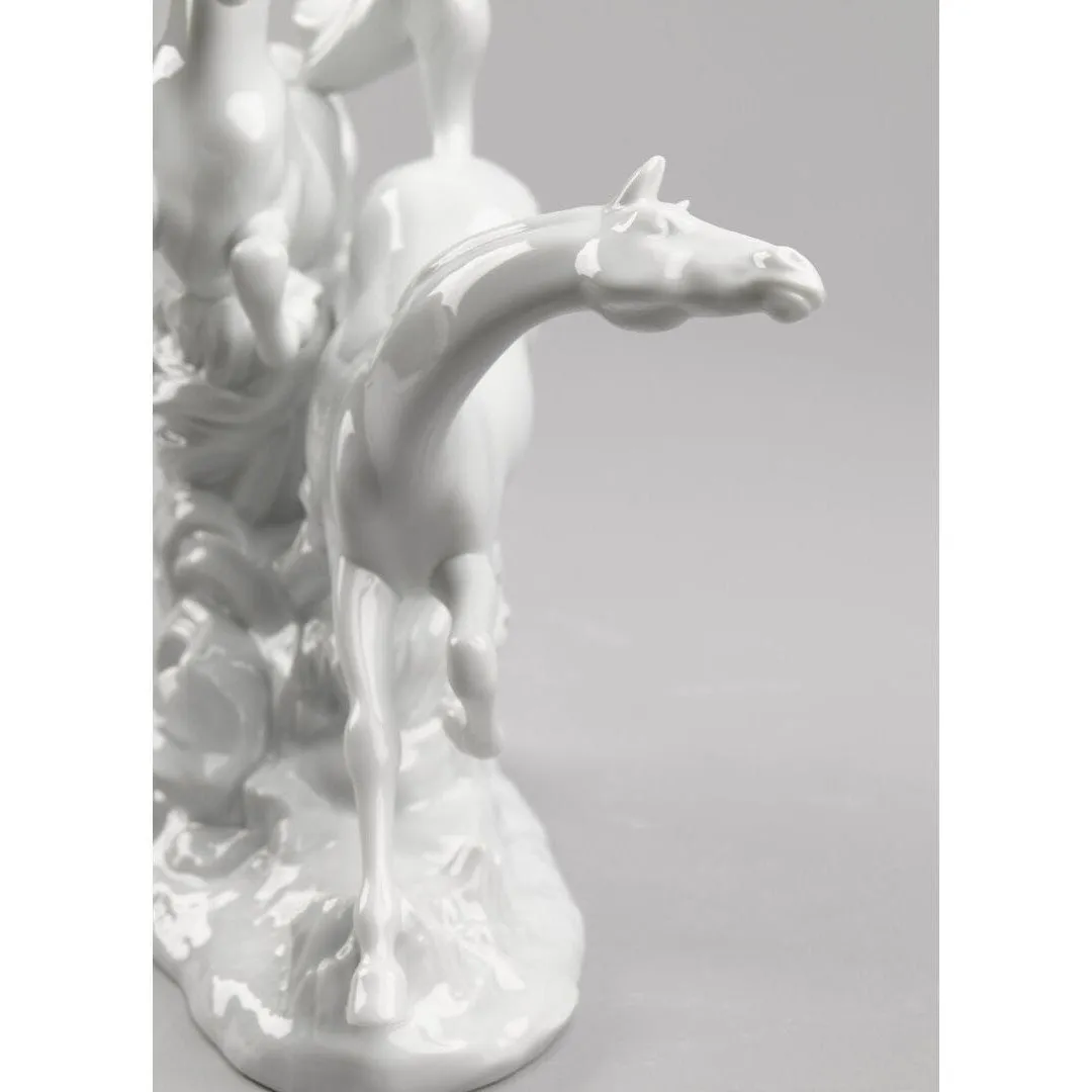 Lladro Horses Galloping Figurine